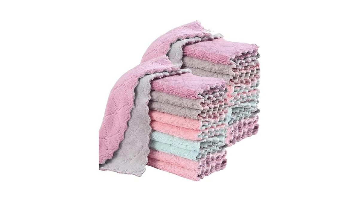 20 Pack Cleaning Cloth Kitchen Cloth, Dish Towels Super Absorbent