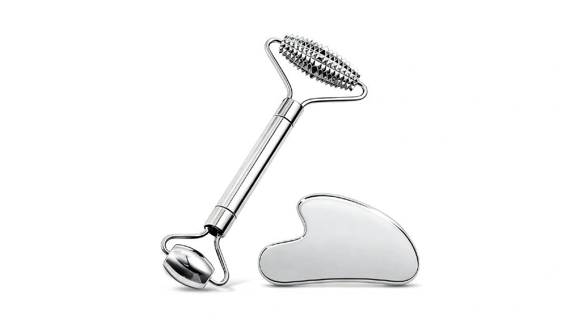 Liedrg Stainless Steel Gua Sha Facial Tools & Face Roller