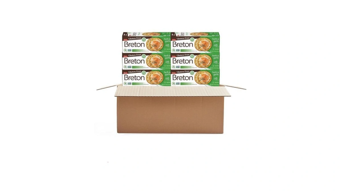 Breton Gluten Free Crackers, Herb And Garlic (pack Of 6)
