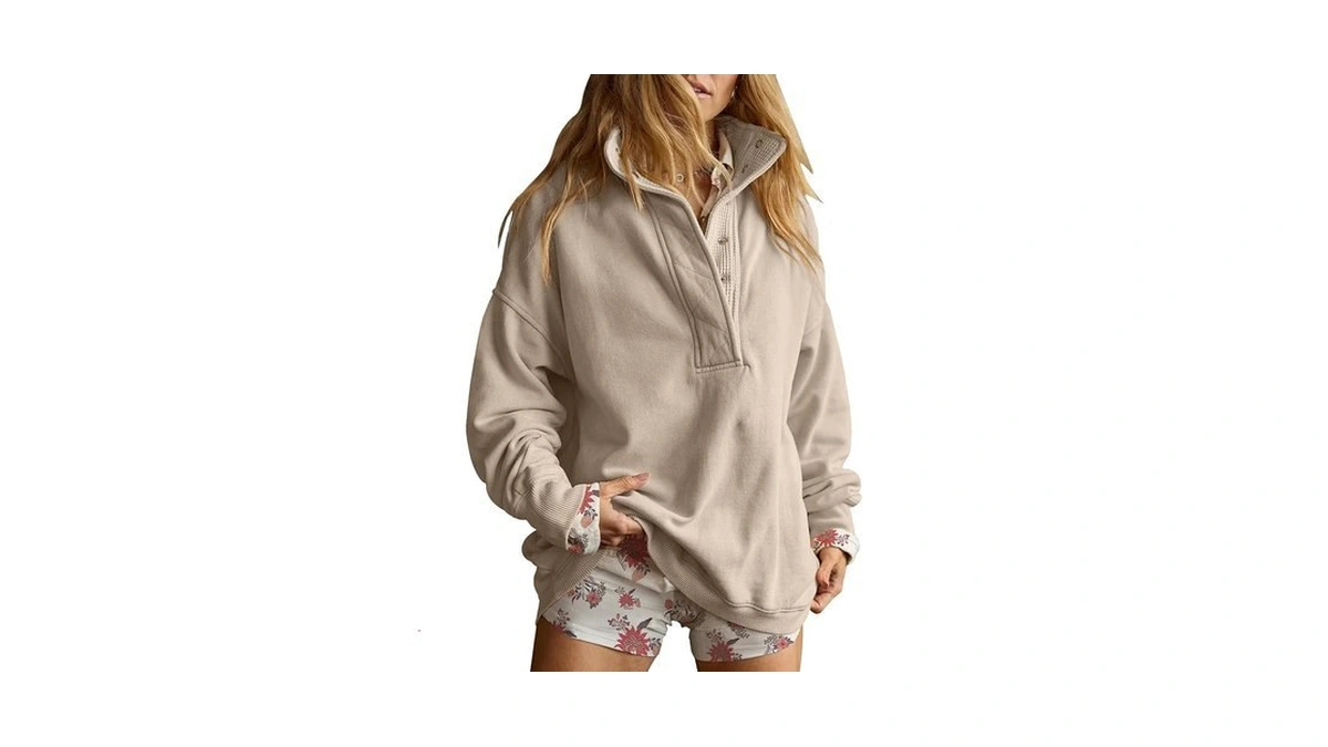 Gacaky Oversized Henley Sweatshirts