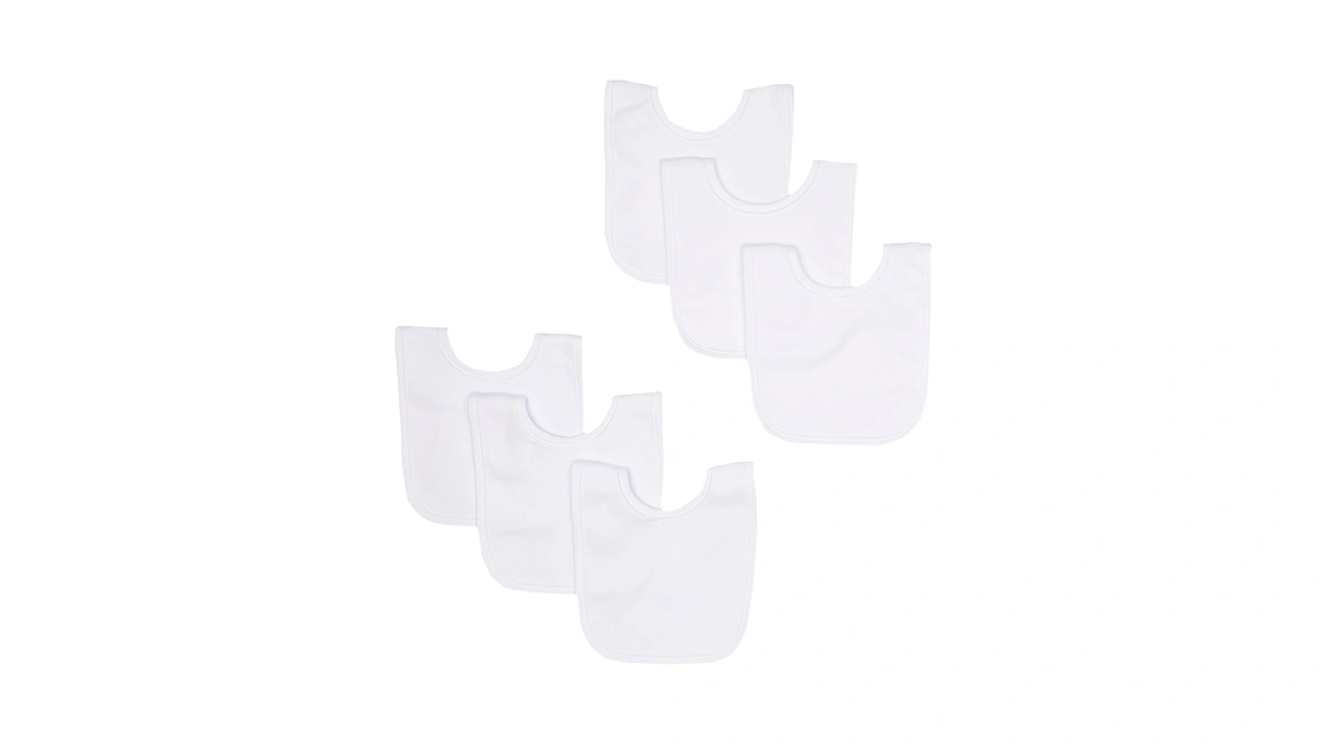 Gerber Unisex Baby 6-pack Dribbler Bundle Bibs, White, One Size