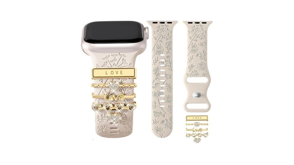 Dgege Charm Flower Engraved Bands Compatible With Apple Watch For
