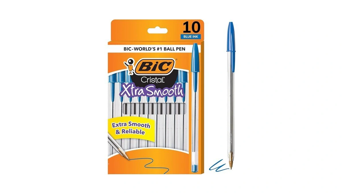 Bic Cristal Xtra Smooth Ballpoint Pen, Medium Point (1.0mm), Blue,
