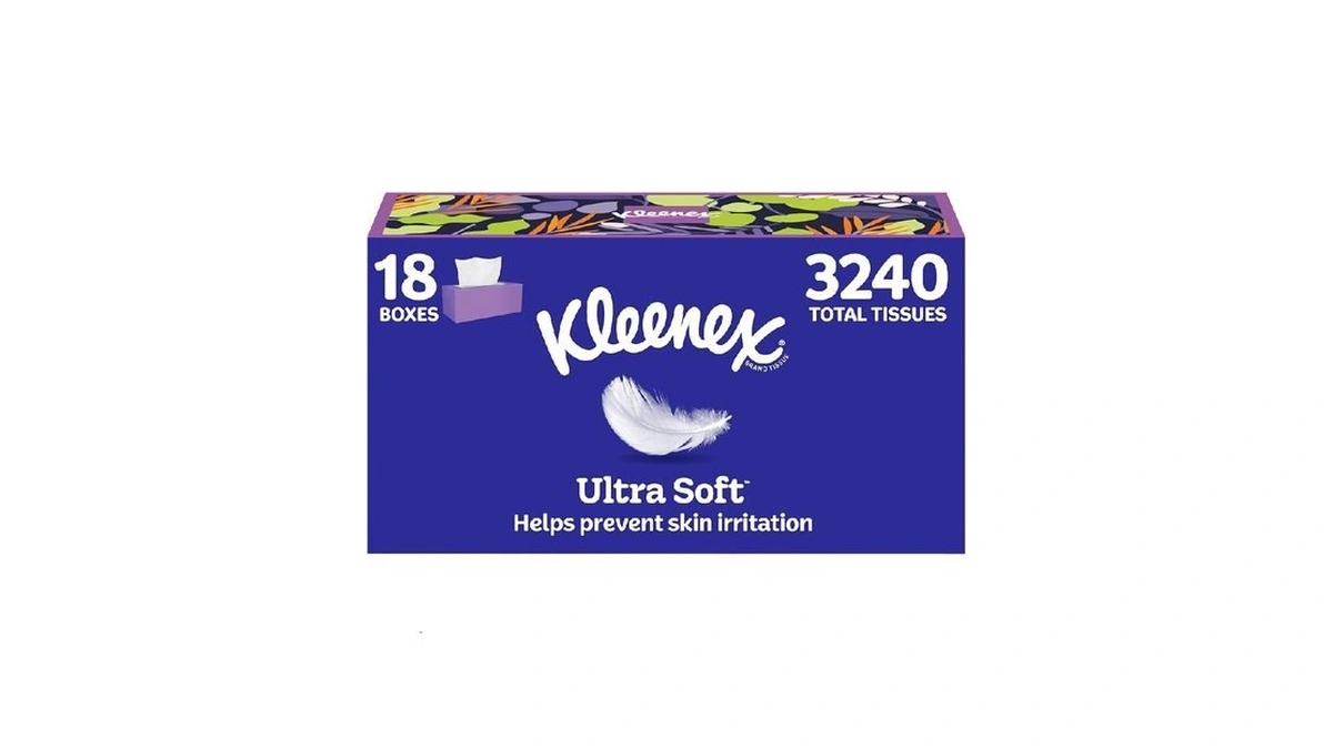 Kleenex Ultra Soft Facial Tissues, 18 Flat Boxes, 180 Tissues