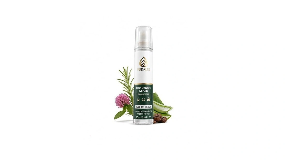 Puralis Hair Growth Serum Roll-on–peptide & Caffeine Formula For Thicker,