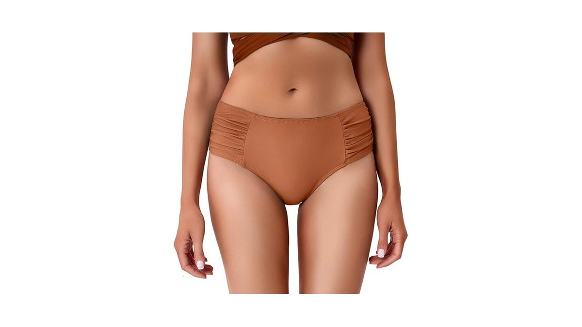 Cocopear Full Coverage Bikini Bottoms For Women Mid Rise Bathing