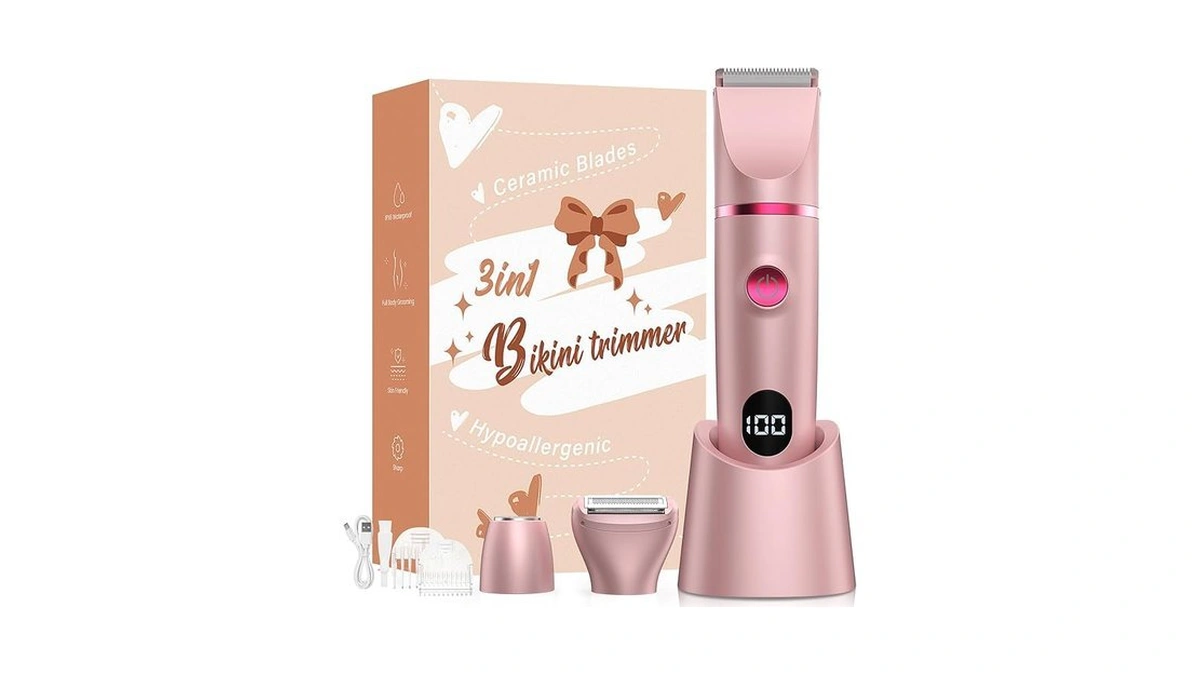 Crolanli Bikini Trimmer For Women, 3-in-1 Electric Razor, Ipx7 Waterproof