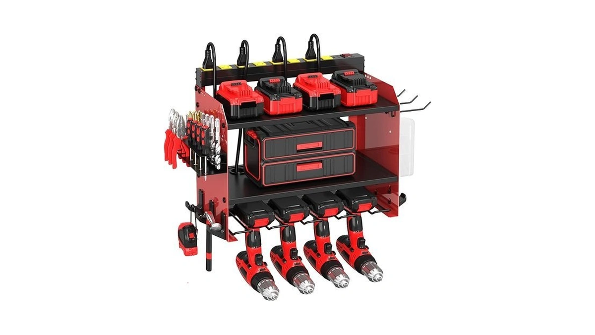 Cfmaster Power Tool Organizer Wall Mount With Charging Station &