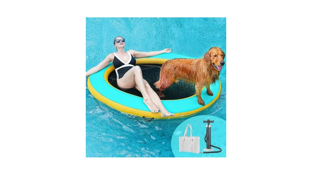Inflatable Dog Pool Float Lounger– 75"x55" Extra Large Water Raft
