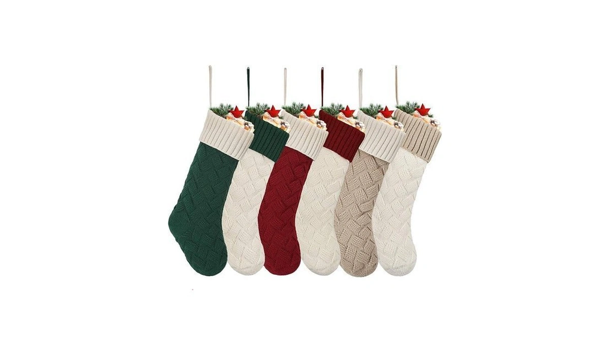 Dllesifvn Cable Knit Christmas Stocking - 18-inch Home Decor With