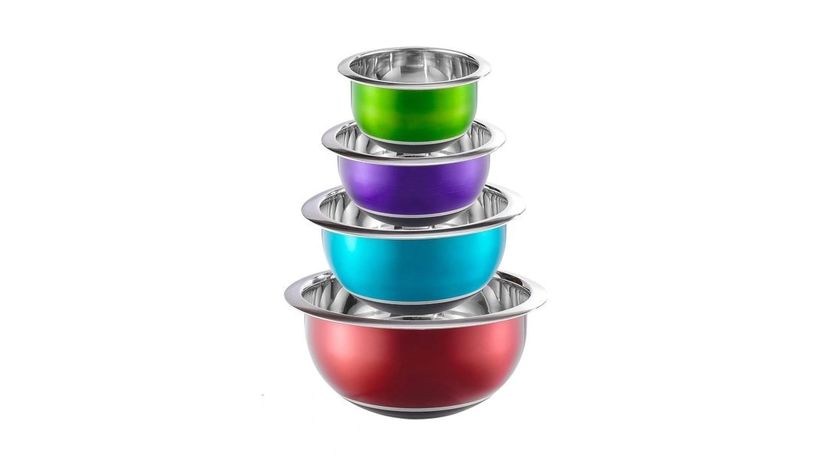 Colleta Home Colorful Mixing Bowl- 4 Pc Set- Stackable Nesting