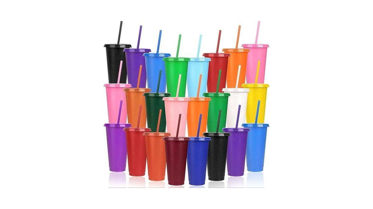 Kochorie 36 Pack Tumbler With Straw And Lid Bulk Glitter