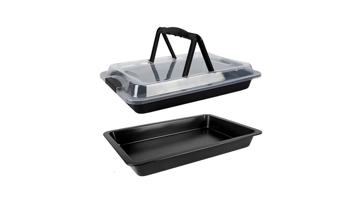 Black Sheet Cake Pan With Lid, 2-pack 15"×10"×2" Deep Jelly