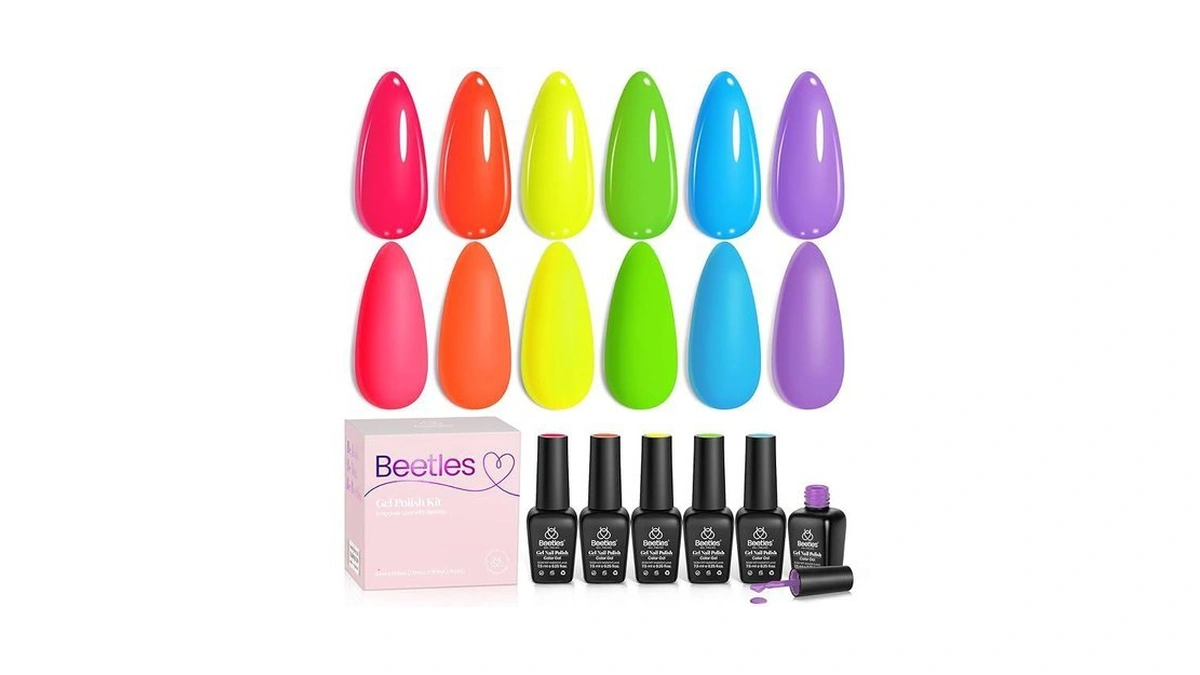 Beetles Neon Gel Nail Polish - Rainbow Kingdom, 6 Colors