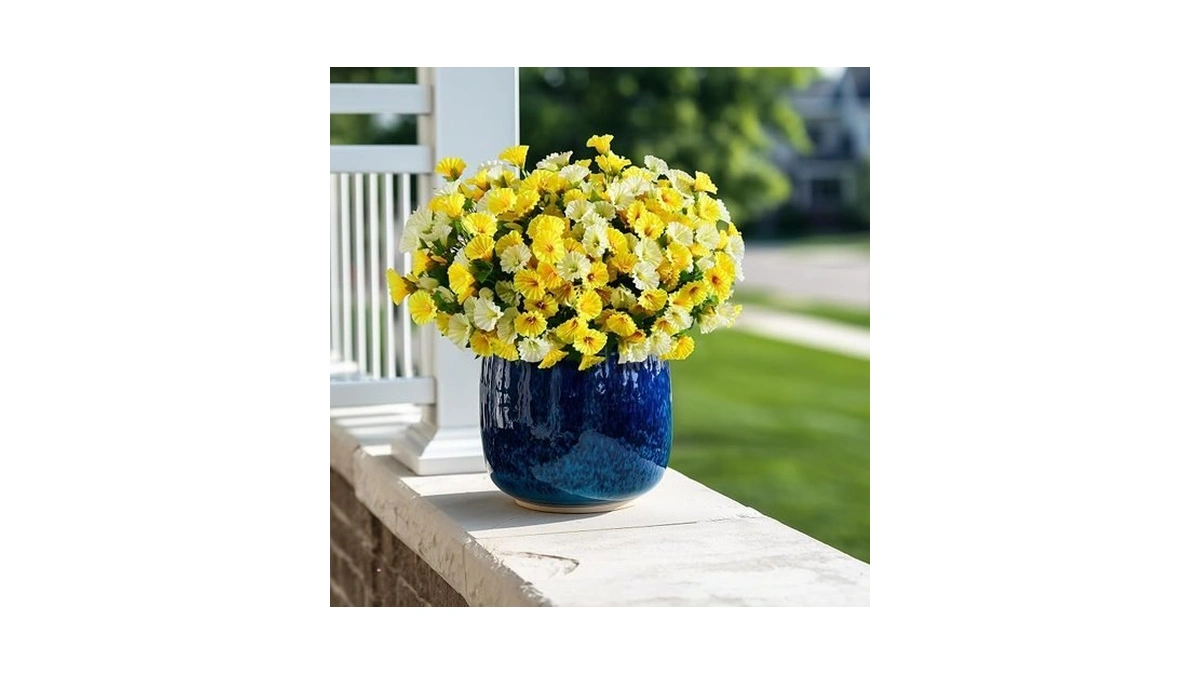 Artificial Morning Glory Flowers Plants For Outdoor 8 Pcs Faux