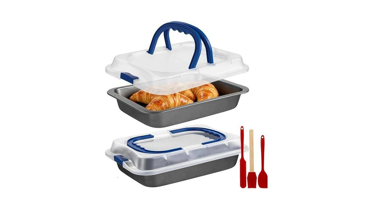 Felistory 2 Pcs Cake Baking Pan 9x13 With Lid &