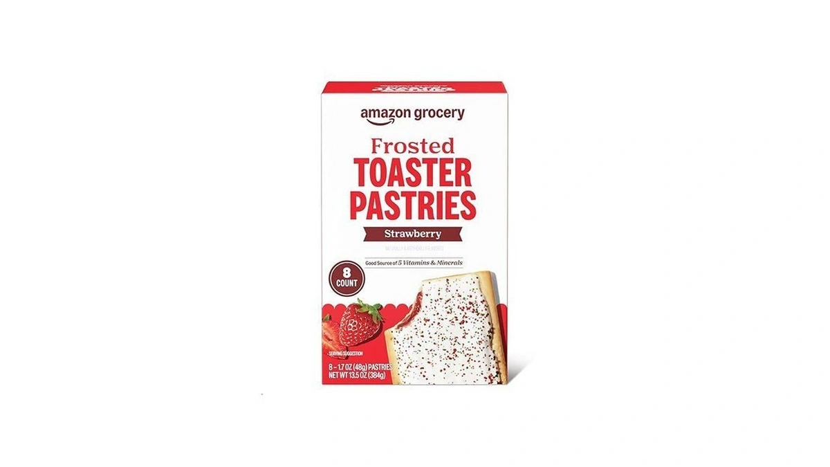 Amazon Grocery, Frosted Toaster Pastries, Strawberry, 13.5 Oz, 8 Ct