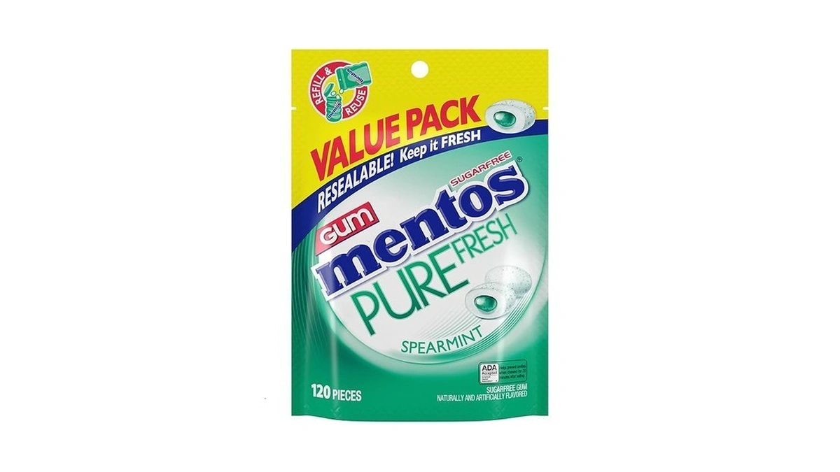 Mentos Pure Fresh Sugar-free Chewing Gum With Xylitol, Spearmint, 120