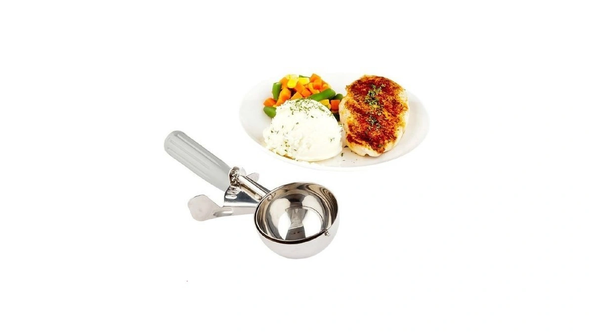 Restaurantware 4 Ounce Portion Scoop, 1 Trigger Release Stainless Steel