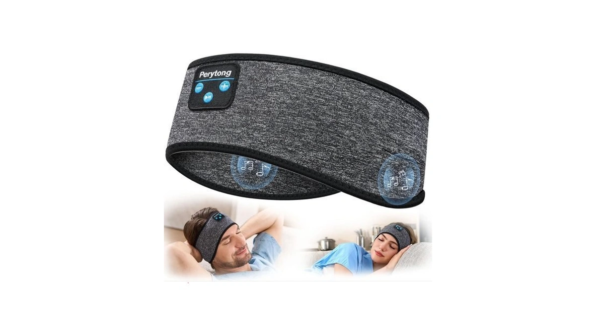 Perytong Sleep Headphones Bluetooth 5.4 Headband, Sports Wireless Earphones Sweat