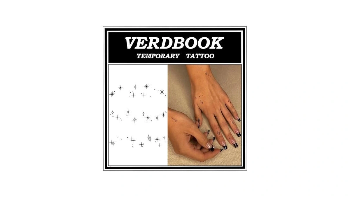 Verdbook Waterproof Temporary Tattoos: 2-sheet Tattoo Kit With Realistic Body
