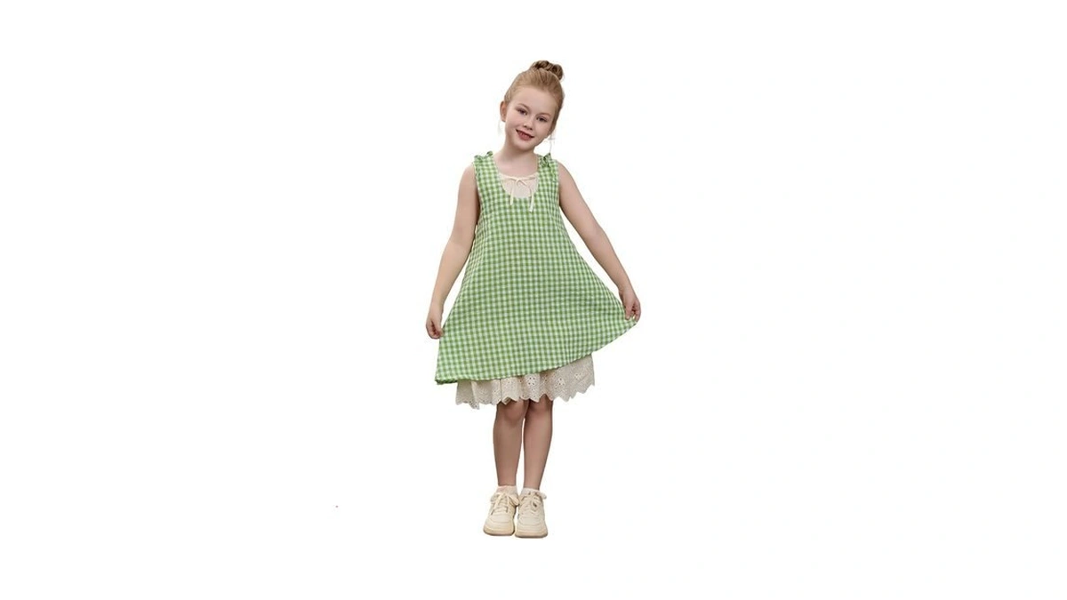 Hunaif Girls' Summer Dresses, Kids Cute Mid-length Casual Sundress,children's Summer