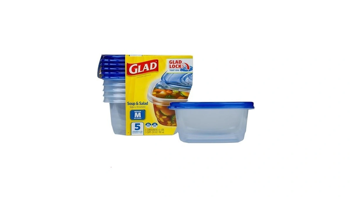 Glad Gladware Medium Rectangle Food Storage Containers With Lids, Bpa