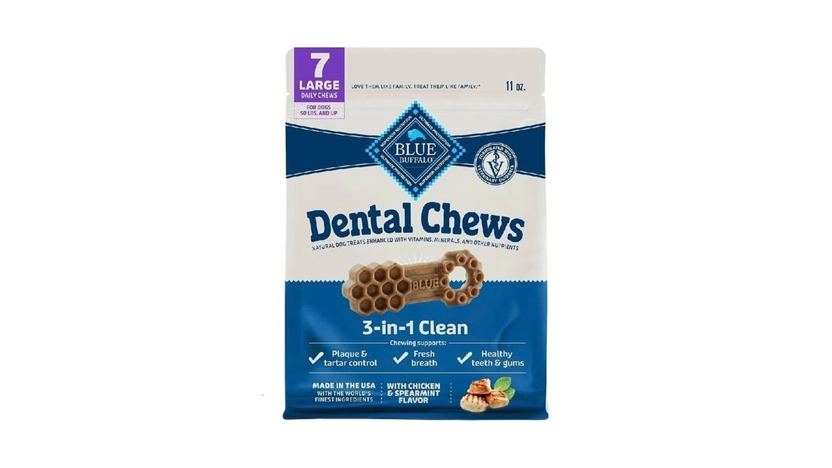 Blue Buffalo Dental Chews Large Natural Dog Treats, Chicken &