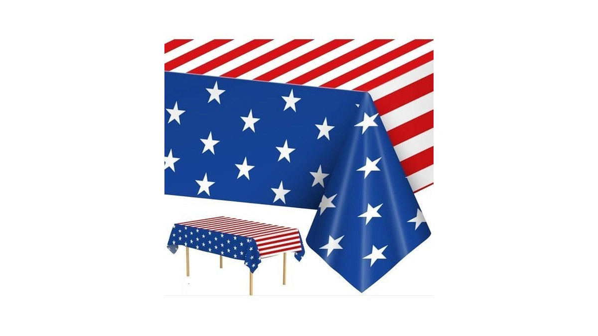 2 Pack 4th Of July Tablecloth - Patriotic American Flag