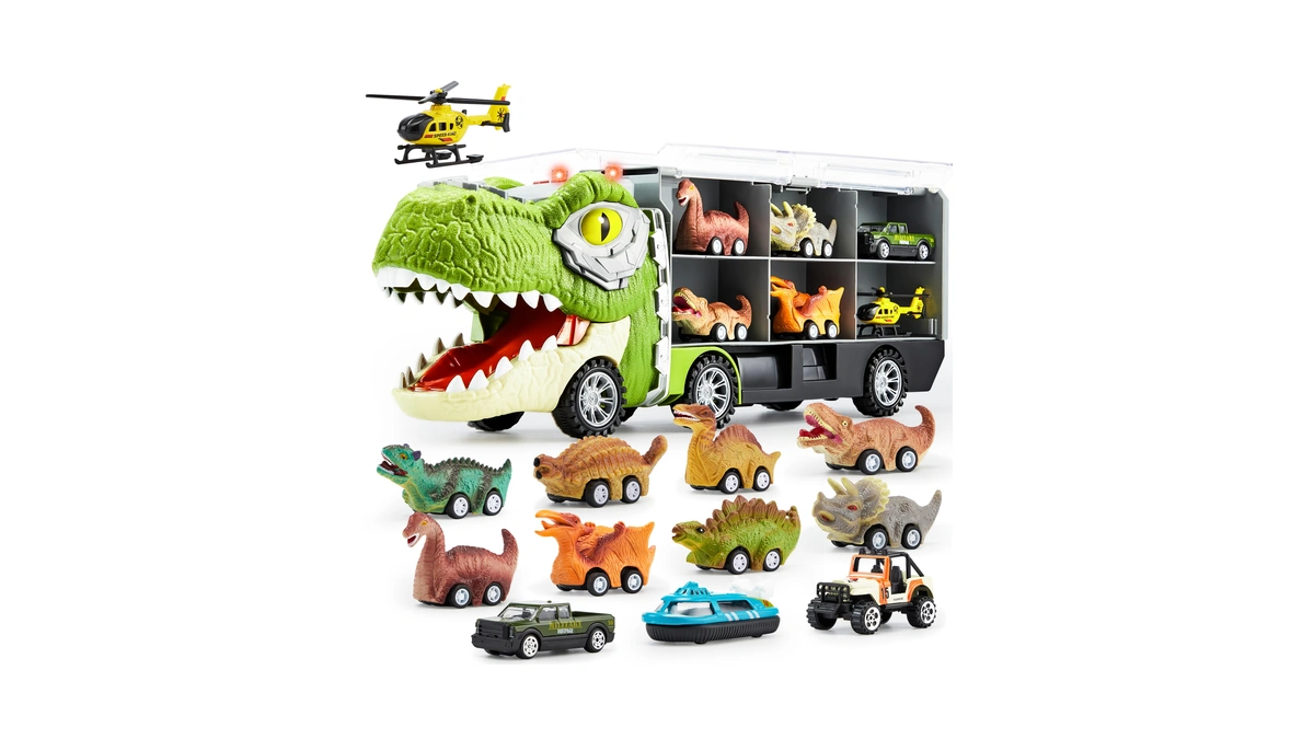 Joyin 13 In 1 Dinosaur Toys For Kids 3-5, Transport