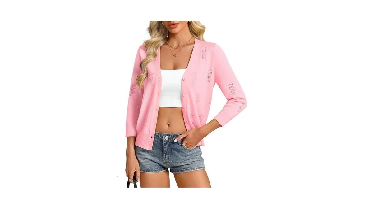Grace Karin Cardigans For Women Trendy, 3/4 Sleeve Lightweight Shrug,
