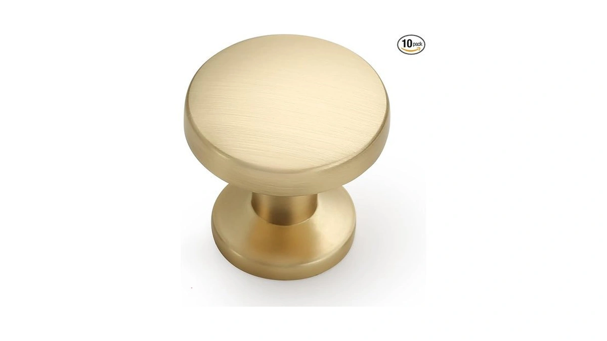 Asidrama 10 Pack Brushed Brass Kitchen Cabinet Knobs Dresser Knobs
