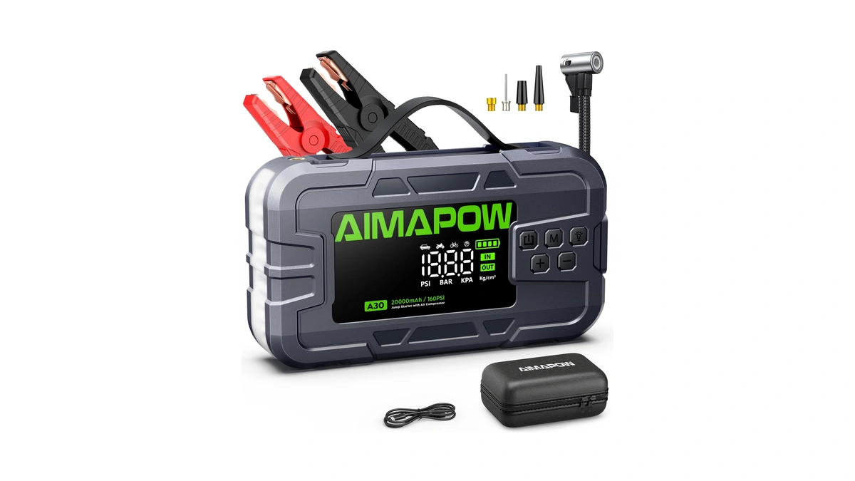 Car Battery Jump Starter With Air Compressor 8000a 160psi, Jump