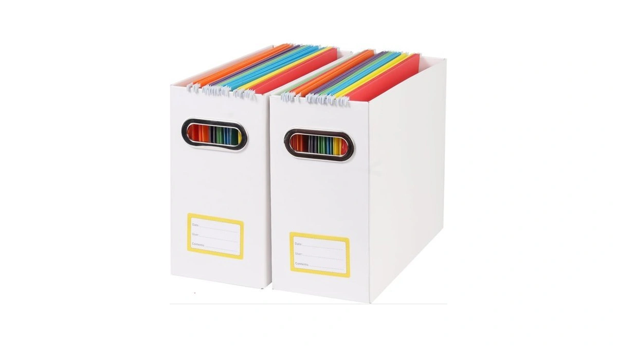 Tcbelosion Collapsible File Organizer Box With Handle,12.20x5.11x9.84inches, Filing Organizer For