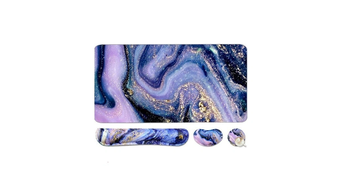 4-in-1 Large Gaming Mouse Pad, Keyboard Wrist Rest Pad &