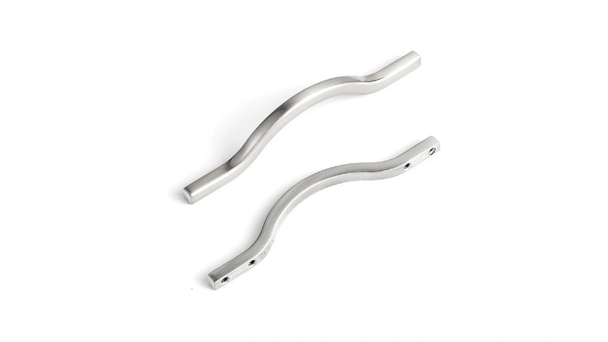 Goo-ki Low Profile Satin Nickel Cabinet Pulls, Double Hole Centers