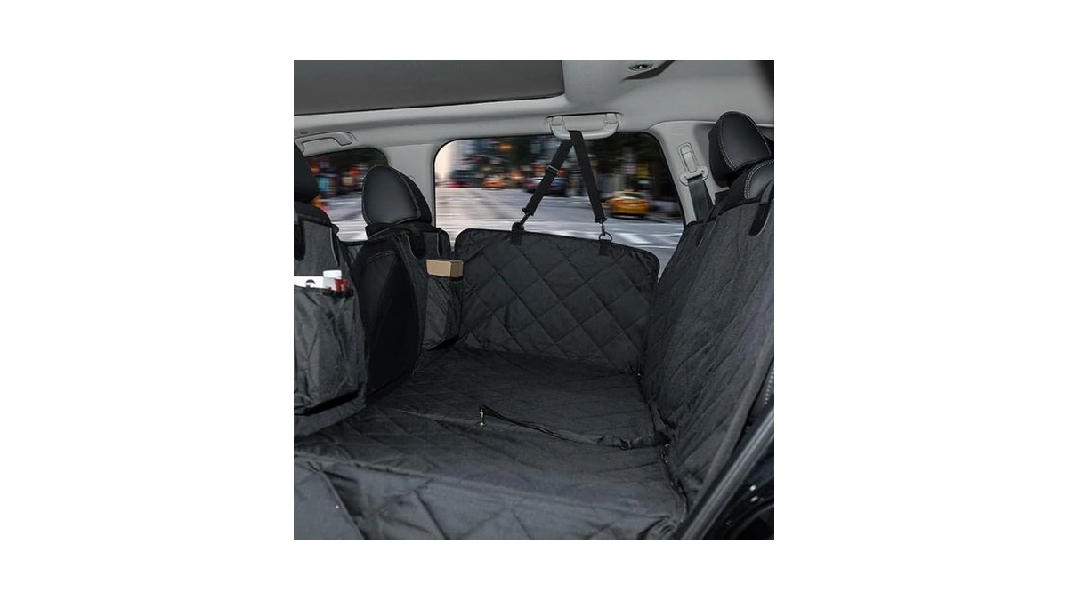 Beerte Pet Black Car Rear Seat Cover For Dogs Durable