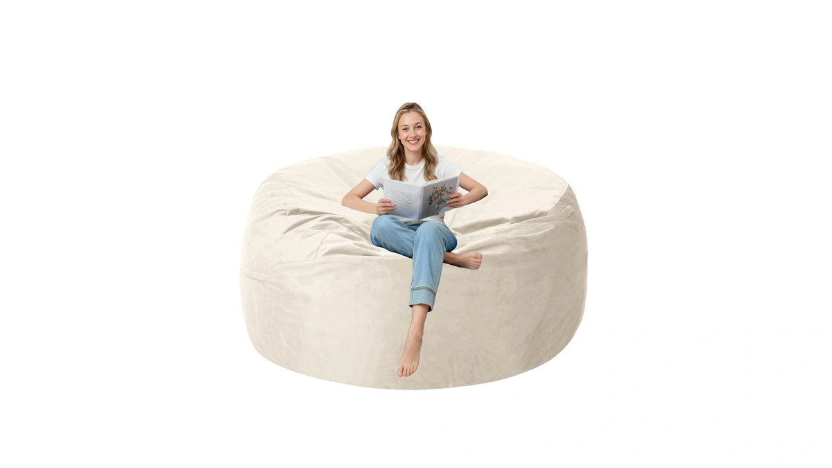 Lilanoon 3ft Bean Bag Chair With Ultra Soft Velvet Cover