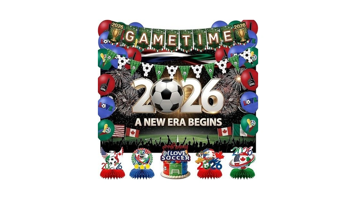 Meiwutie 2026 Soccer Party Decorations Kit, World Soccer Watch Party