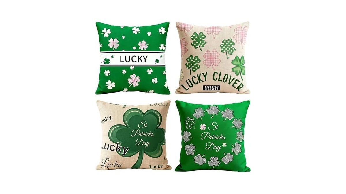 St Patricks Day Peace Love Lucky Throw Pillow Covers-18 X