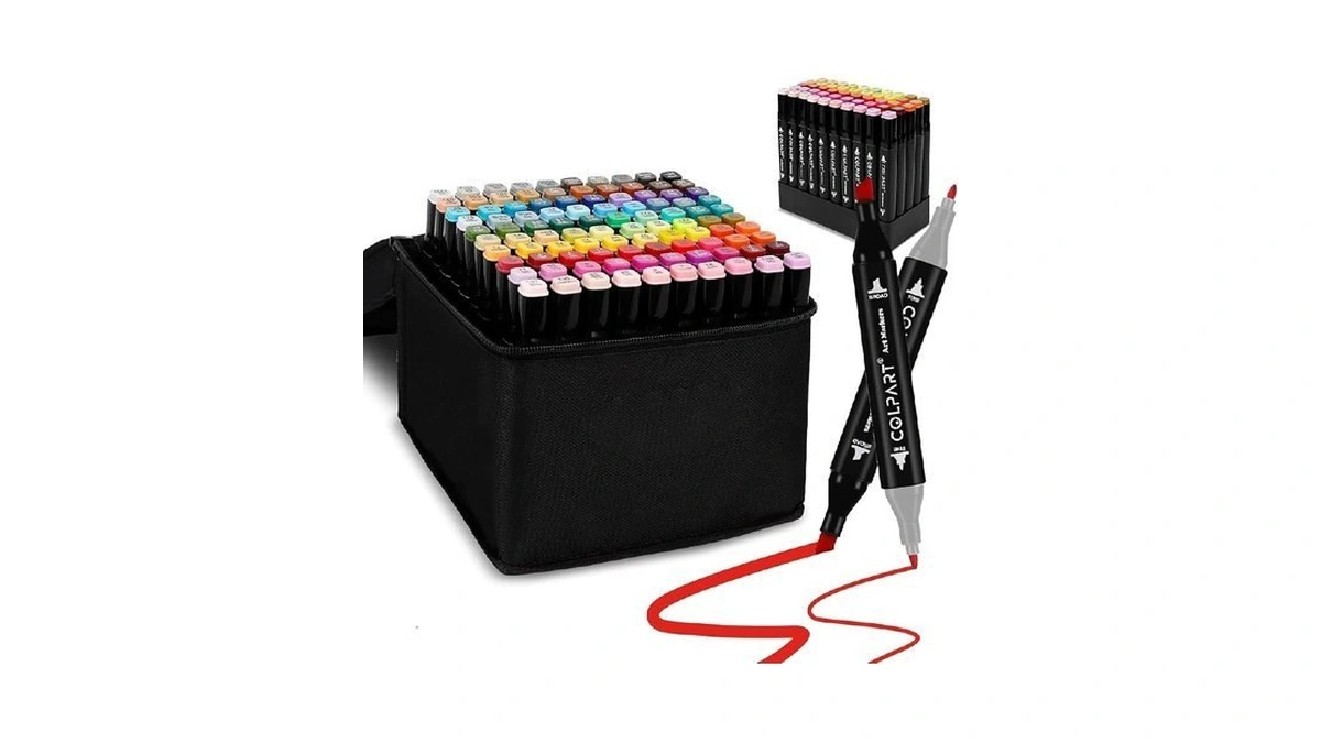 Colpart 100 Colors Alcohol Markers Dual Tip Art Markers For