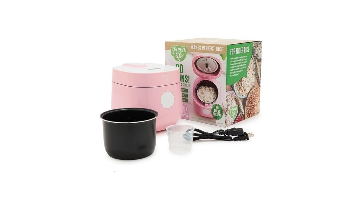 Greenlife Digital Rice Cooker, 2-cups Uncooked/4-cups Cooked, Removable Nonstick Ceramic