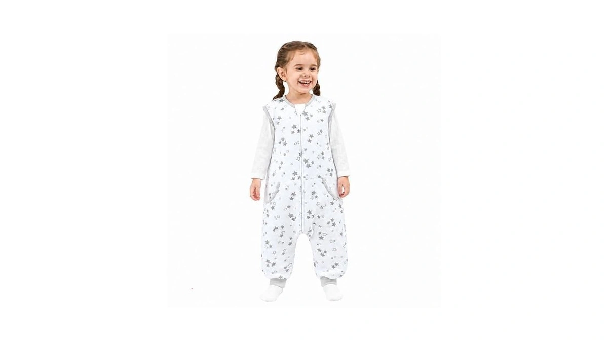 Homeal Toddler Sleep Sack With Feet, 1.0 Tog Sleeveless Sleep