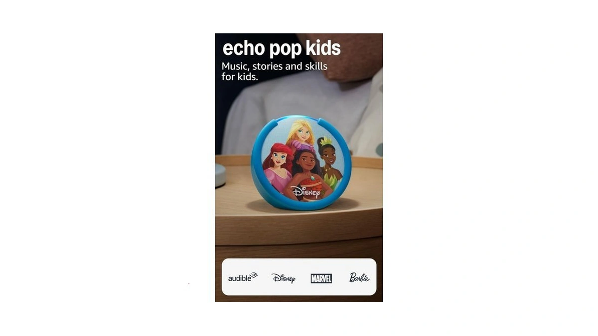 Amazon Echo Pop Kids (newest Model), Enjoy Age-appropriate Audiobooks, Interactive