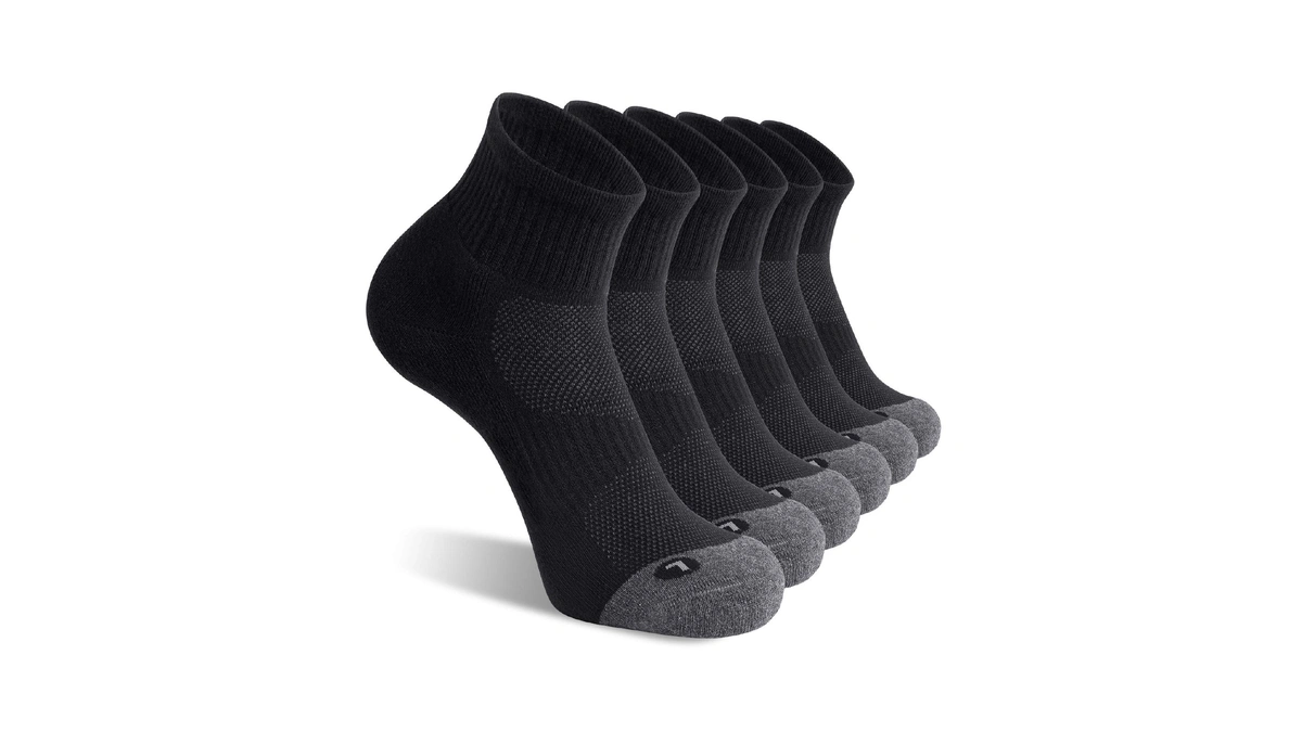 Fitrell 6 Pack Men's Athletic Ankle Socks Cushioned Sports Running