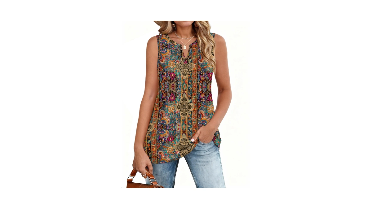 Zeagoo Sleeveless Tank Tops For Women Summer Loose Fit V