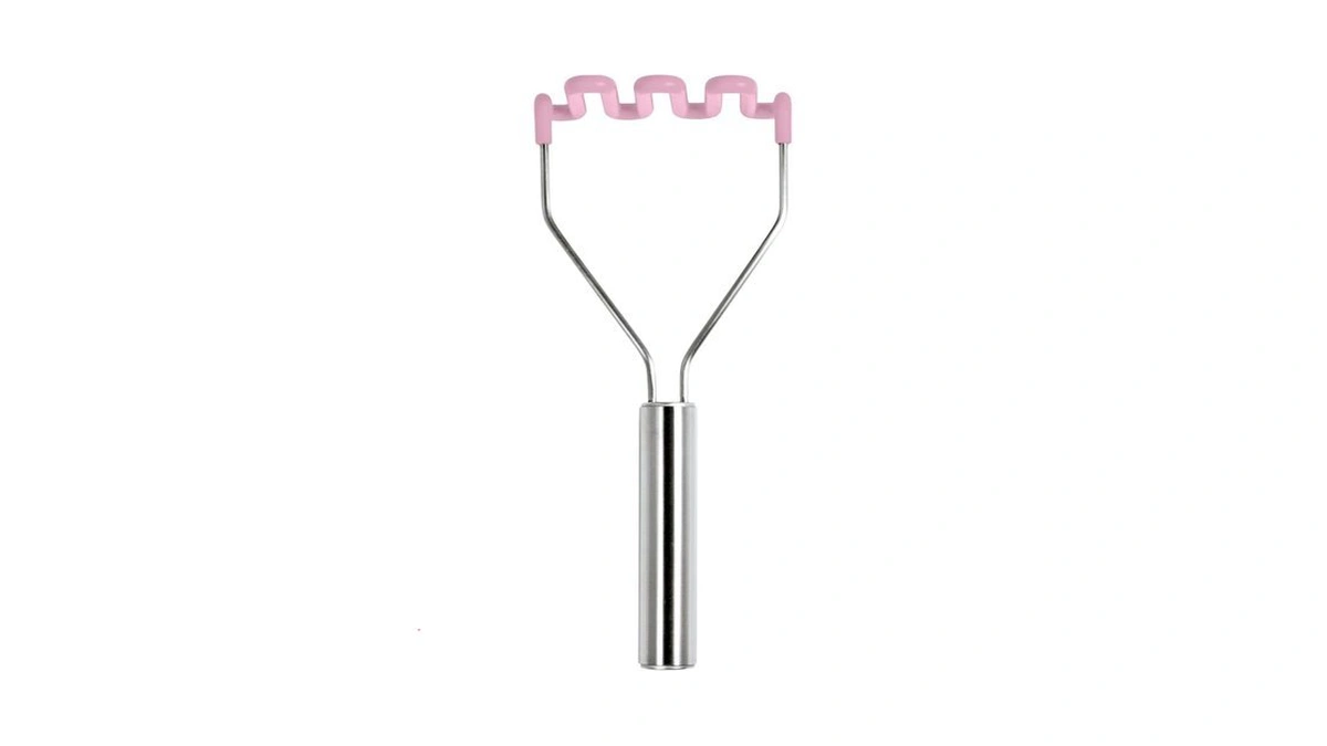 Tovolo Silicone Potato Masher Stainless Steel Handle Pink Sorbet Dishwasher