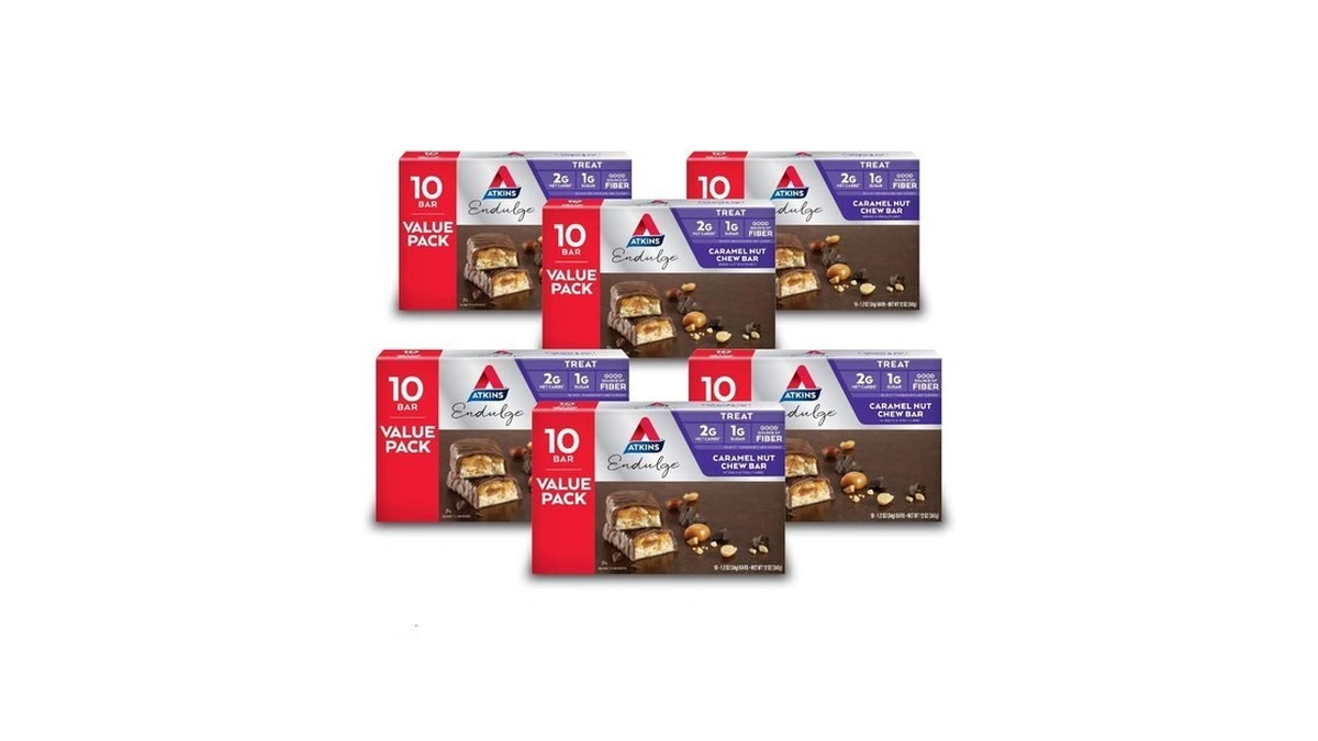 Atkins Endulge Treat, Caramel Nut Chew Bar, 60count (value Pack)