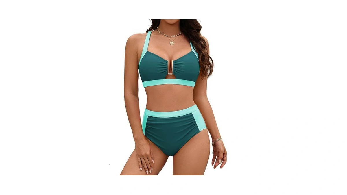 Womens 2 Piece Bikini Sets Modest Tummy Control Bathing Suits