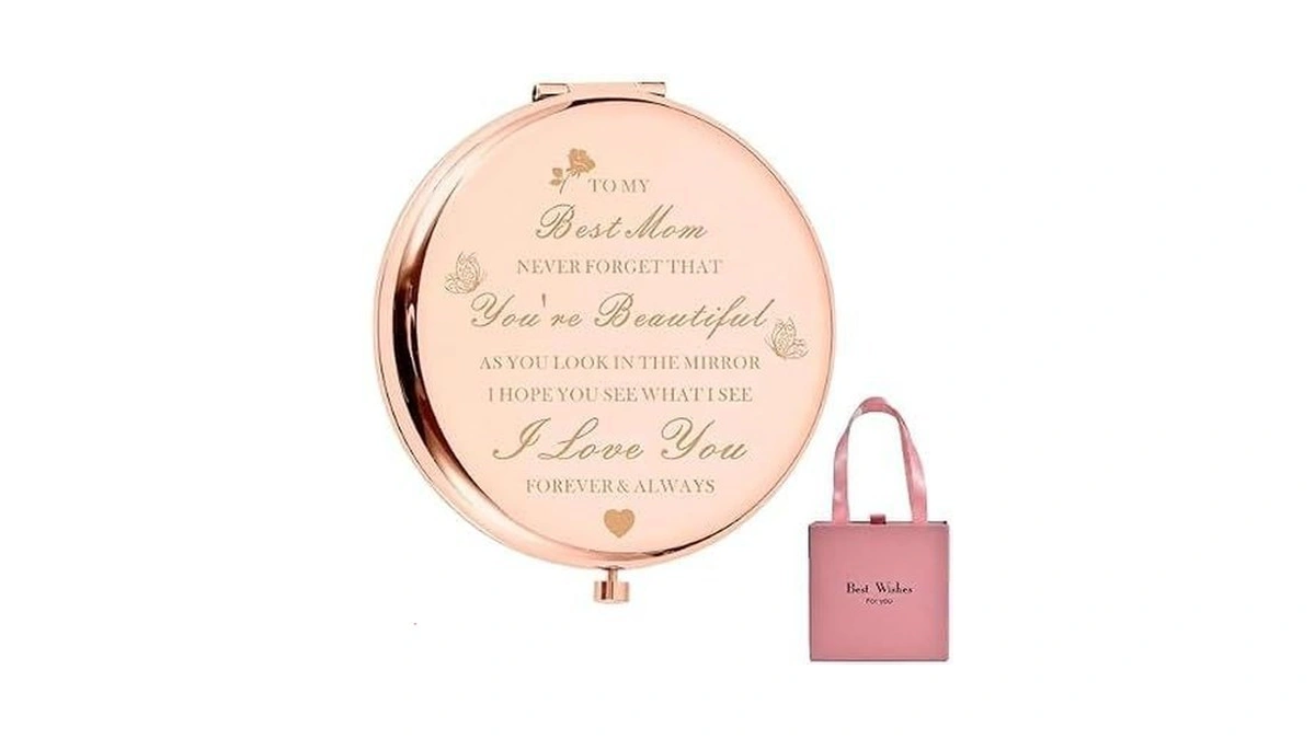 Atarvana Compact Mirror Gifts For Mom With Gift Box, Rose